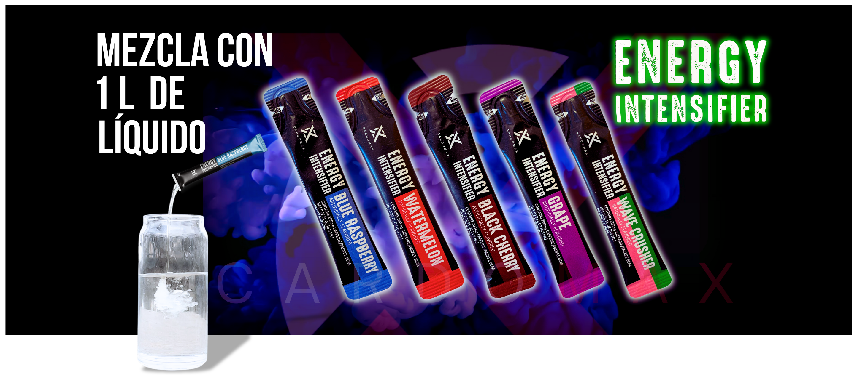 Cardomax Energy Intensifier Mezcla con 1L de Líquido - Todos los Sabores
